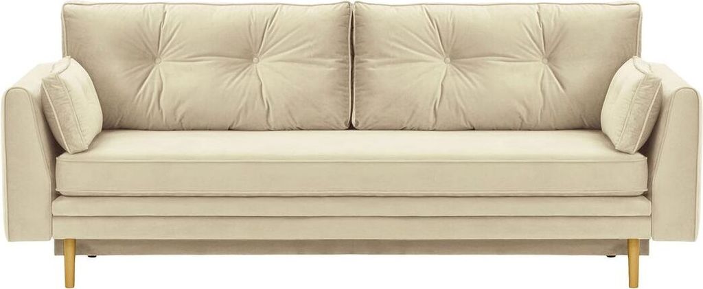 SLF24 - Schlafsofa mit Bettkasten Magnus - hellbeige - Velluto 2