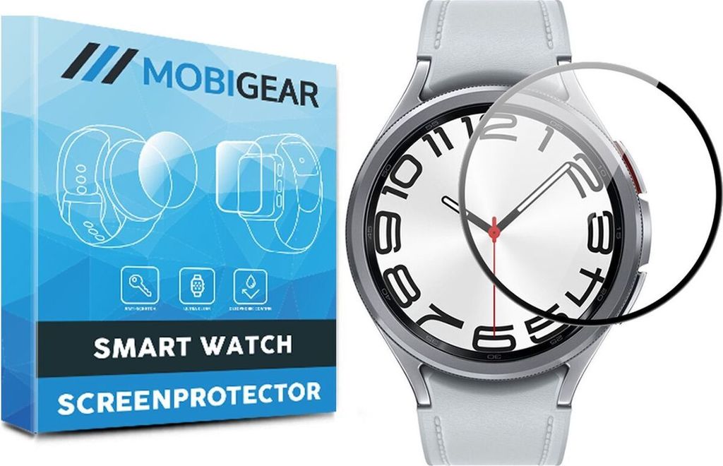 Mobigear Premium Samsung Galaxy Watch 6 Classic - 47 mm Displayschutz Schutzfolie - Hüllenfreundlich - Schwarz
