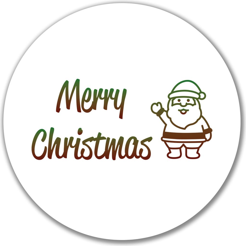 Huuraa Aufkleber Merry Christmas Weihnachtsmann 10cm rund Sticker Geschenkidee