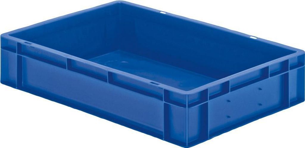 LA-KA-PE Transport-Stapelkasten B600xT400xH120 mm blau, geschlossen ohne Griffloch