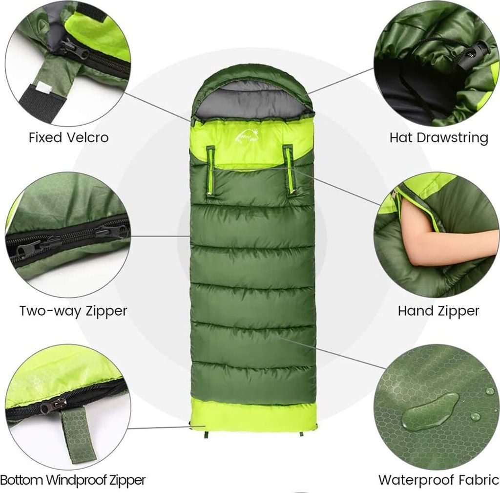 Grner Camping Schlafsack