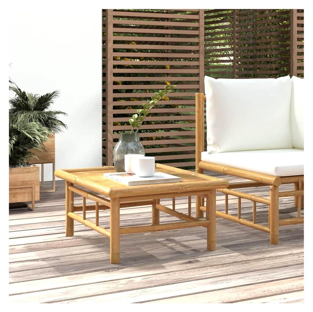 Gartentisch aus Bambus, 65 x 55 x 30 cm, Beistelltisch für Außenbereich, Balkon, Terrasse, Möbel für den Außenbereich