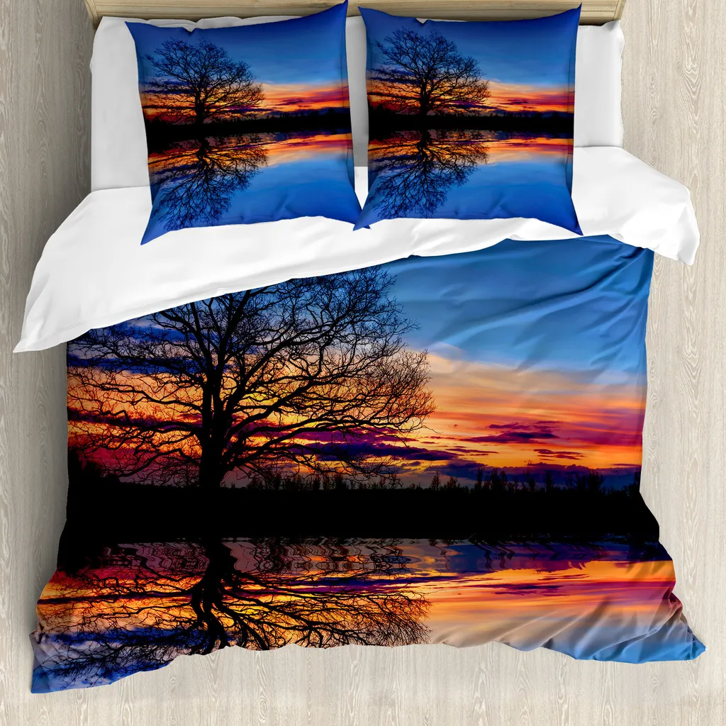 Copripiumino ABAKUHAUS Panorama Notturno 200x200 - Antiacaro Blu Arancio