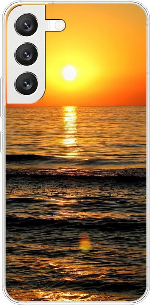 König Design Hülle kompatibel mit Samsung Galaxy S22 5G Kunststoff Soft Handyhülle - Handy Case Sonnenuntergang