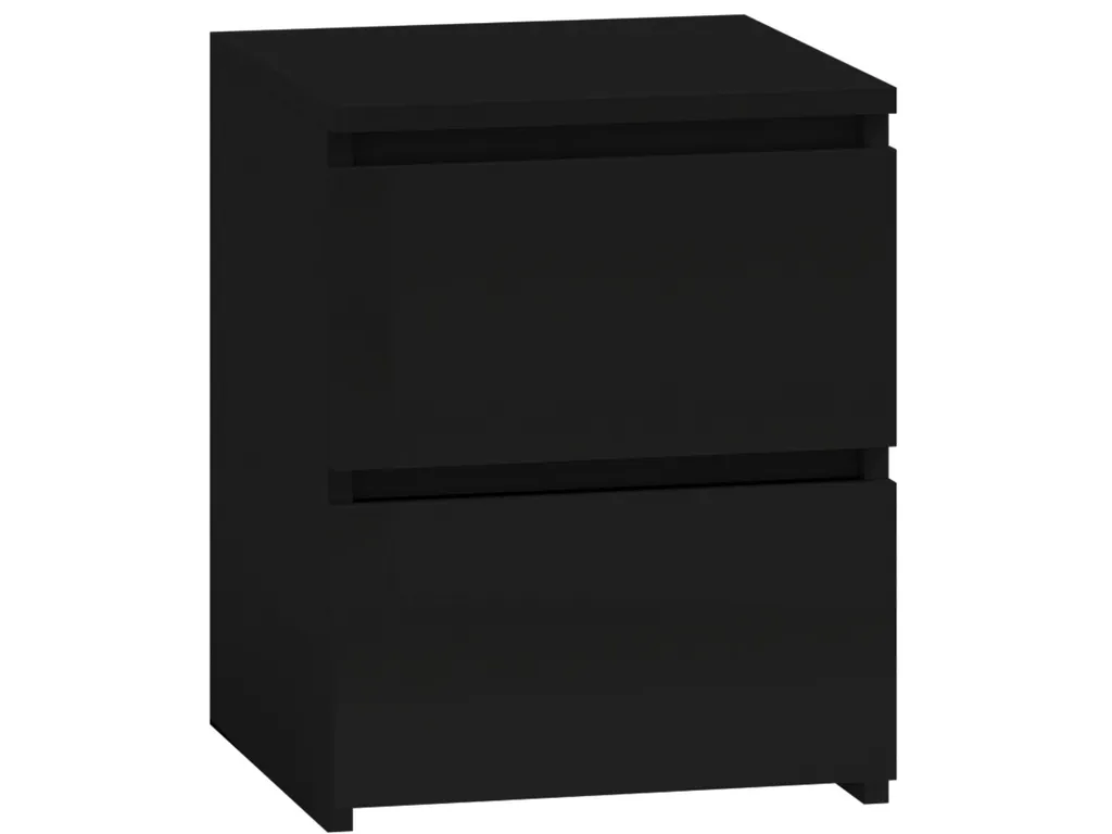 Table de chevet TAAVI noire : Pieds bois + tiroir, look scandinave