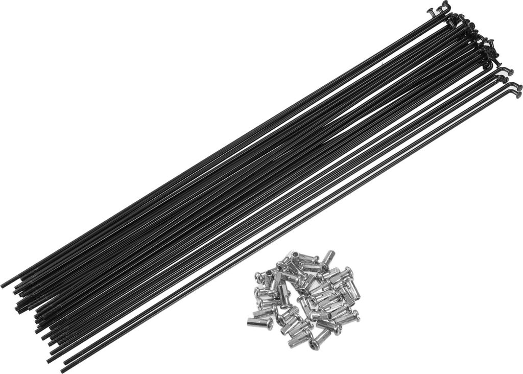 36 Stück 13G J-Bend Fahrradstahlspeichen 11,42" Fahrradspeichen mit Nippeln