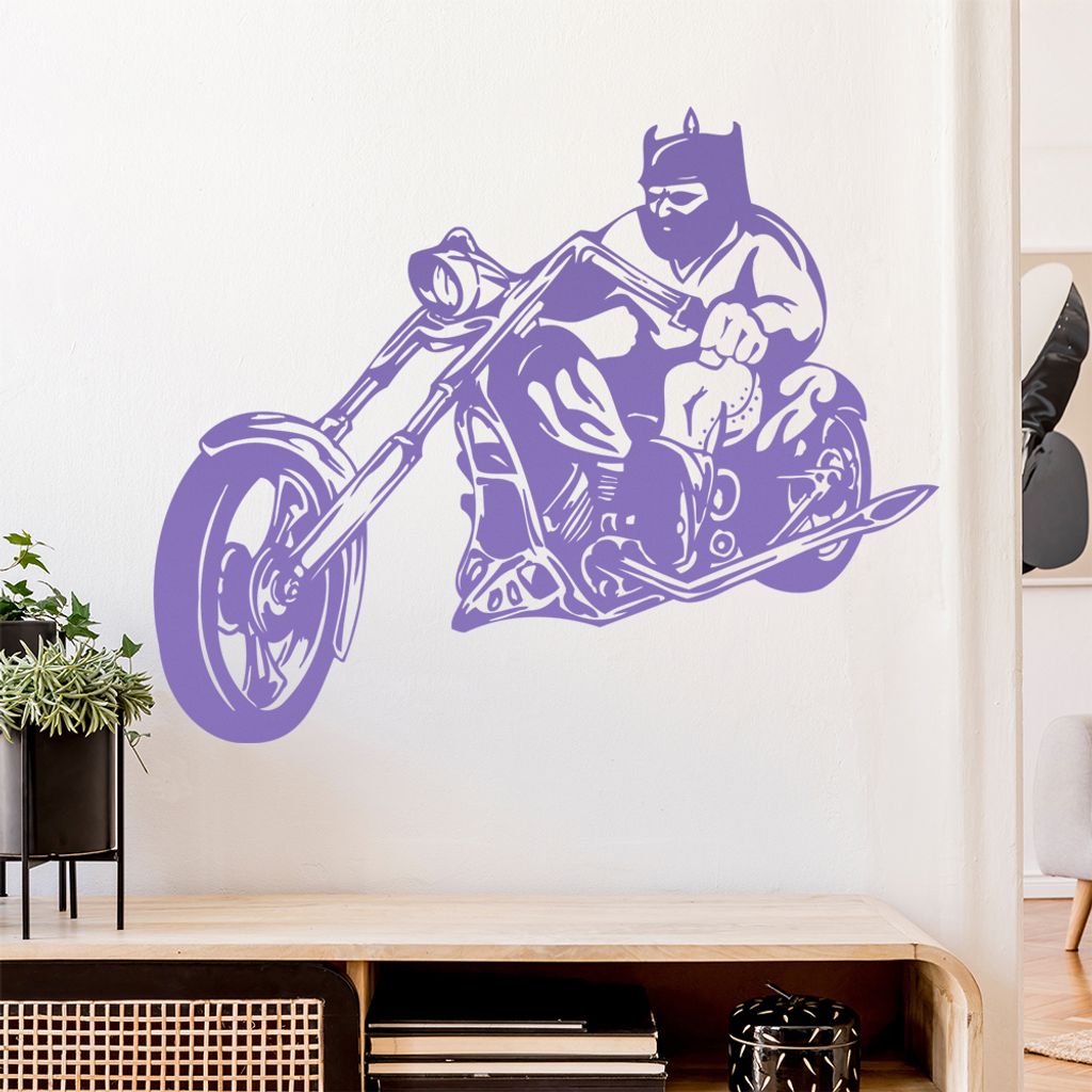 Biker Wandtattoo in 6 Größen - Wandaufkleber Wall Sticker - Dekoration, Küche, Wohnzimmer, Schlafzimmer, Badezimmer
