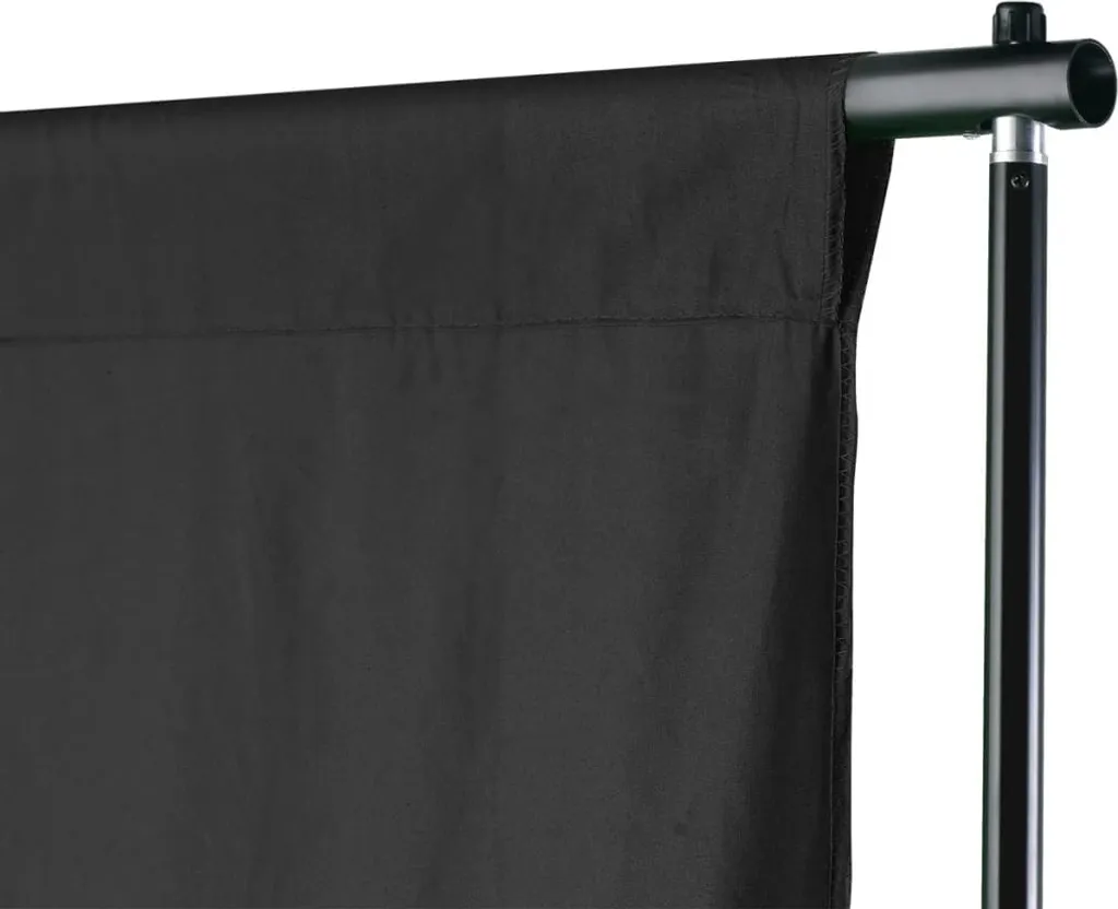 Set Fondale Fotografico 6x3m Nero con Supporto in Alluminio Studio