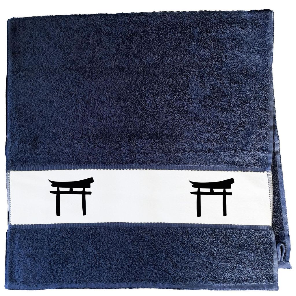 Huuraa Handtuch Torii Shintoismus 50x100cm French Navy Baumwolle Handtuch Geschenkidee