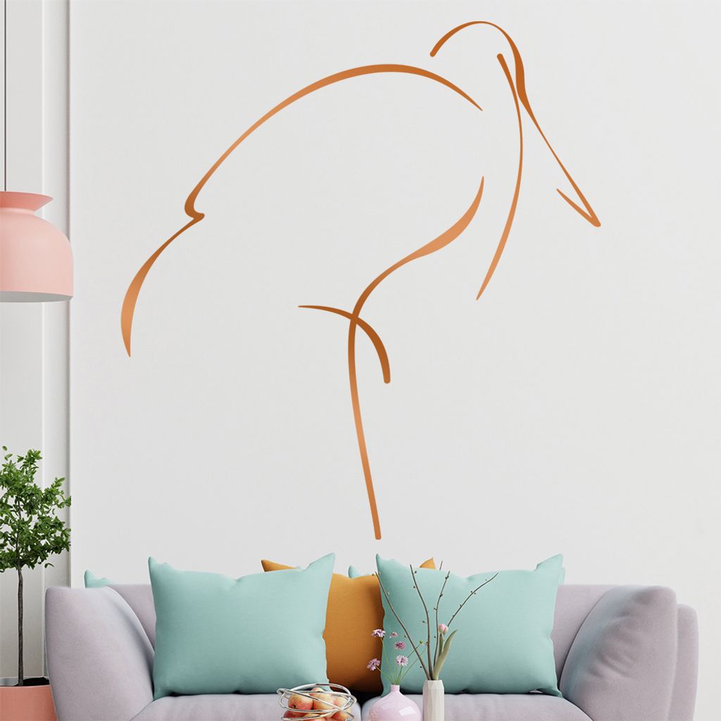 Vogel Linien Wandtattoo in 6 Größen - Wandaufkleber Wall Sticker - Dekoration, Küche, Wohnzimmer, Schlafzimmer, Badezimmer