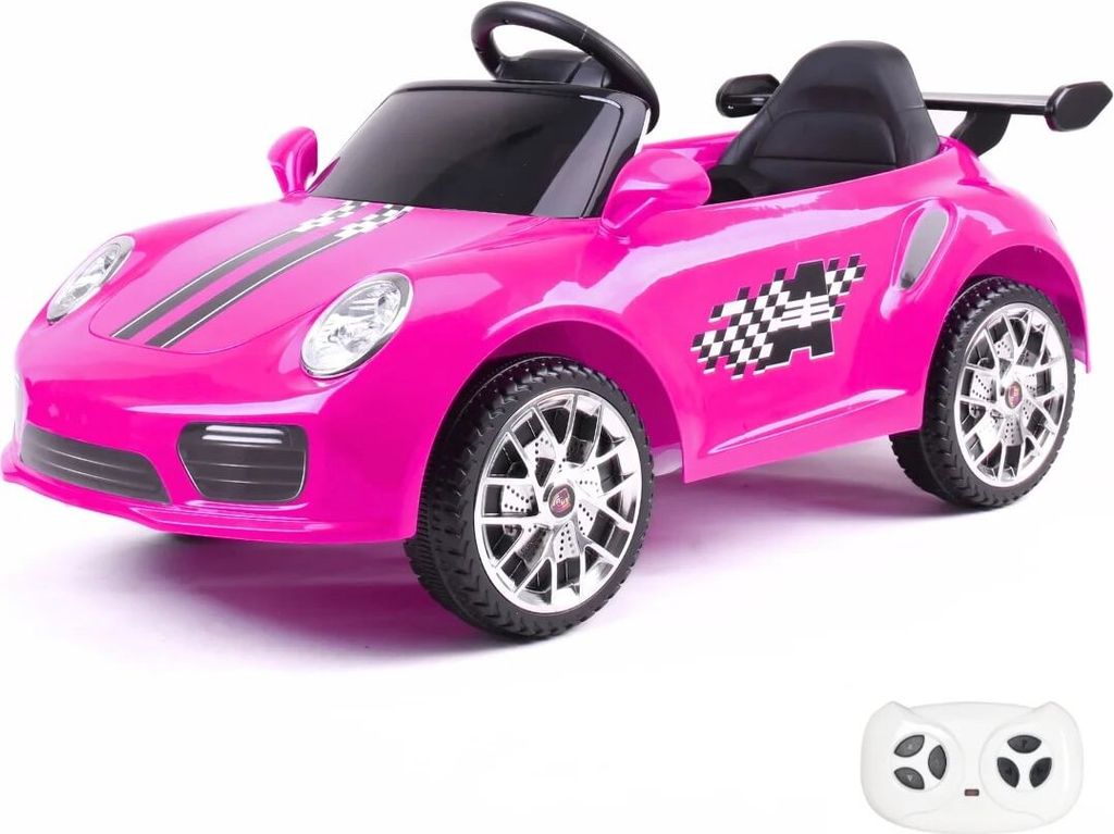 Kinder Elektroauto 12V - Porsche 911-Stil - 1 bis 5 Jahre - mit Fernbedienung - Rosa