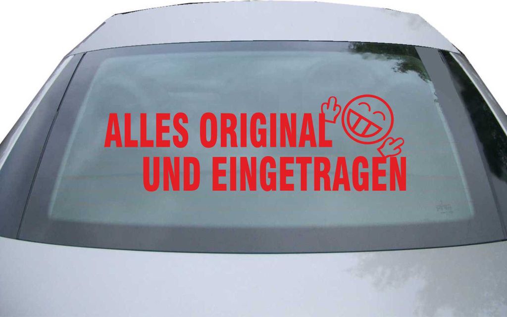 Indigos UG - Aufkleber Heckscheibe & Motorklappe DE2121 - rot - 600x200 mm - Alles Original und Eingetragen - Auto Scheiben Fenster Heckklappe Tuni...