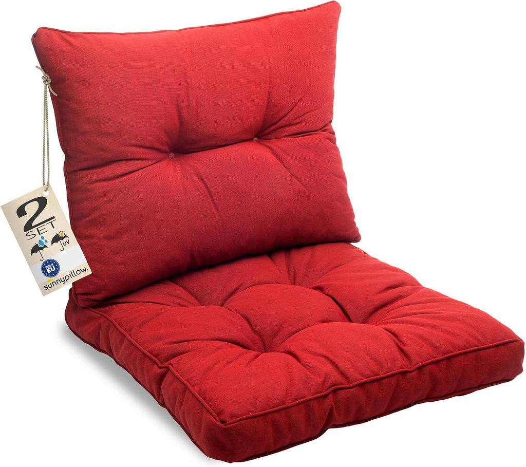 sunnypillow Polster für Gartenmöbel - 2er Set : Sitzkissen Produktbild 