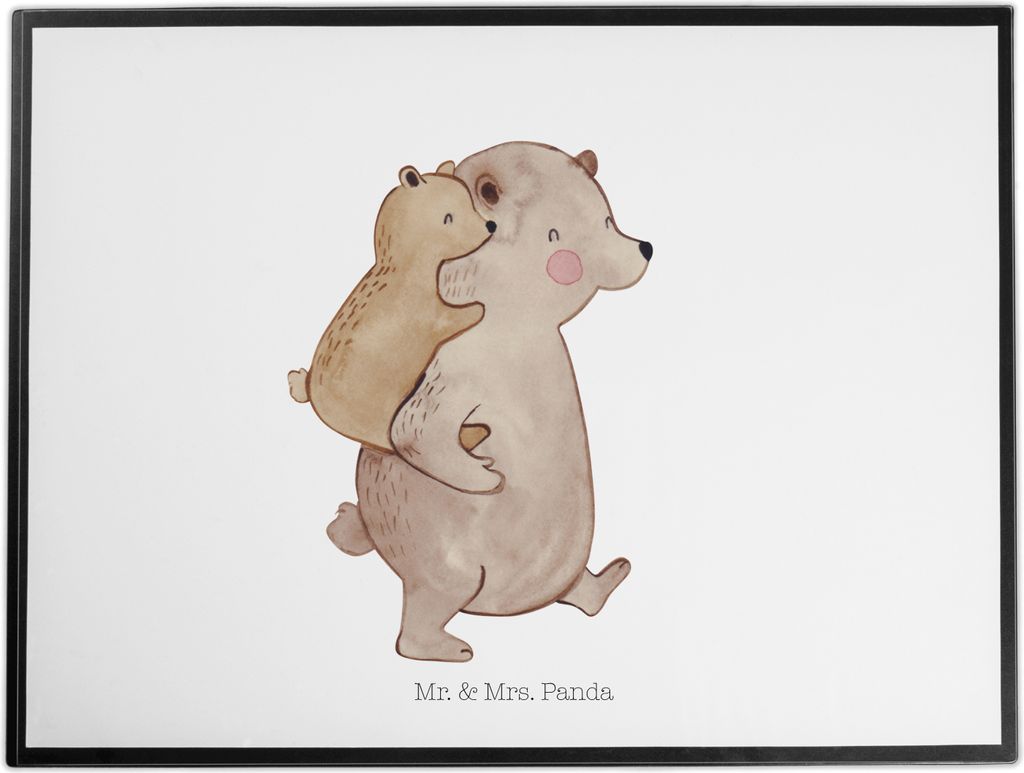 Mr. & Mrs. Panda Schreibunterlage Papa Bär - Weiß - Geschenk, Unterlage Schreibtisch, Muttertag, Geburtstag, schreibtischunterlagen, Tischschoner...