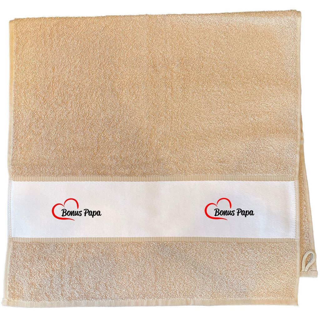Huuraa Handtuch Bonus Papa Herz 50x100cm Sand Baumwolle Handtuch Geschenkidee