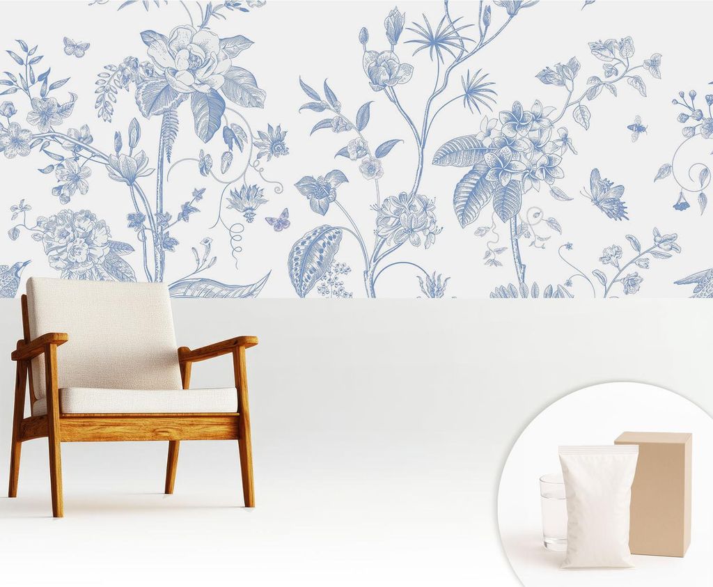 Fototapete - 250x104 cm - Tapete - Wandtapete - Wandbilder - Dekofolie - Tapete Folie - Wand - Dekoration - Wohnzimmer - Blumenmuster
