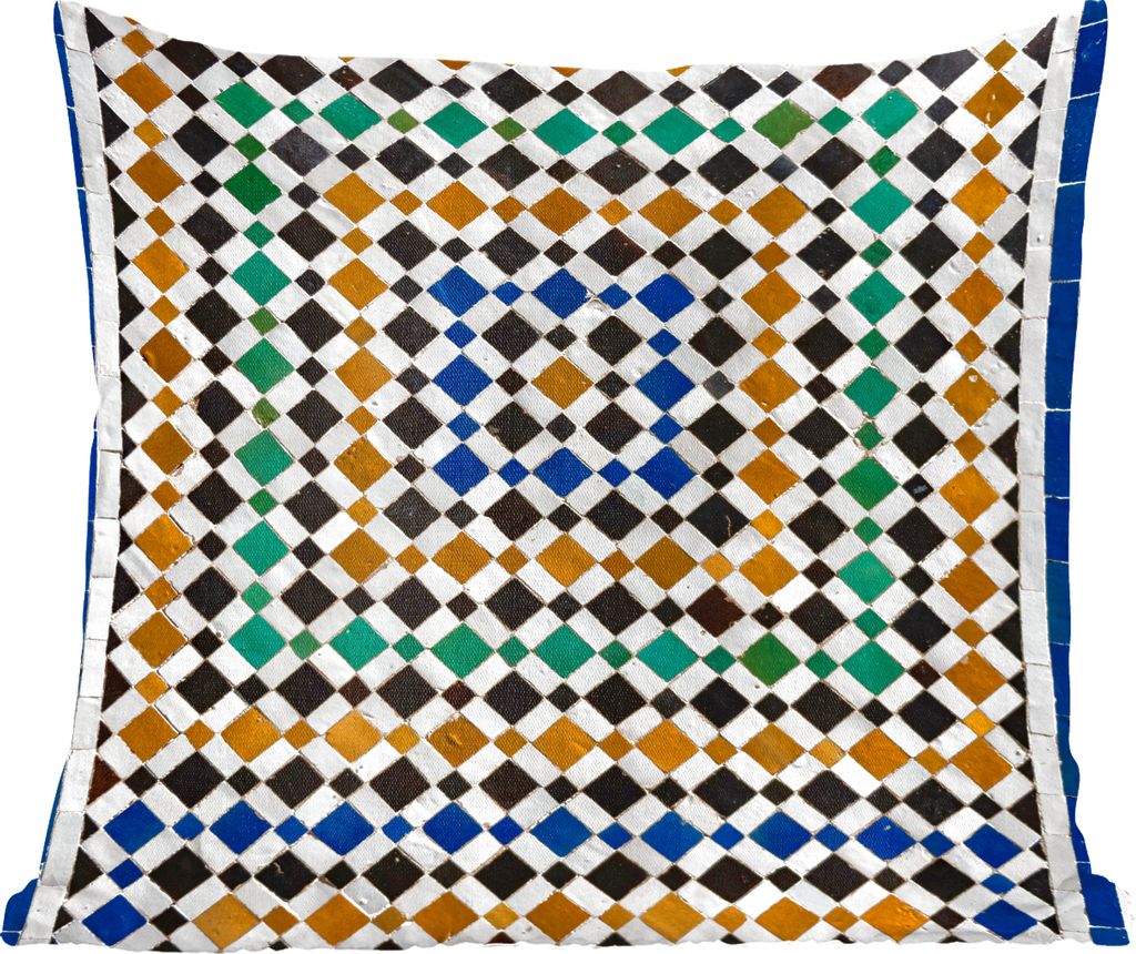 MuchoWow Zierkissen Sofakissen Wohnzimmer Dekokissen 45x45 cm Ein marokkanisches Mosaik, das wie eine Art Labyrinth aussieht - Schlafpolster - Po...