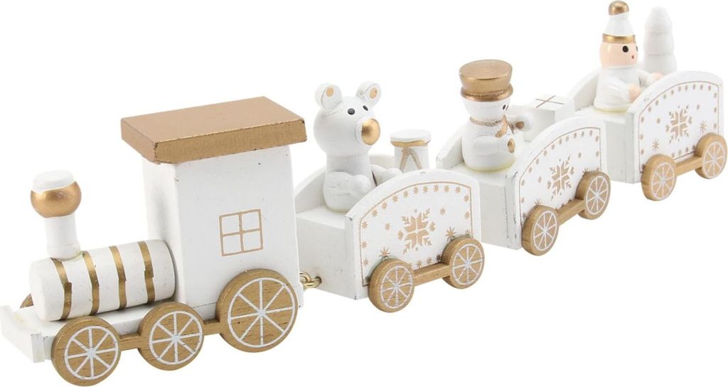 Weihnachten Zug Deko Mini Weihnachtszug Holz-Eisenbahn Produktbild 