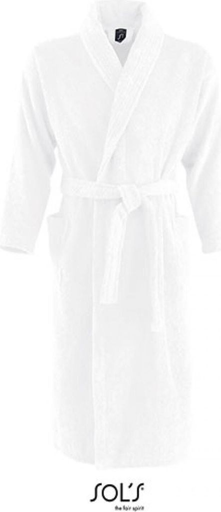 SOLs 89100 | Herren Bademantel Bathrobe Palace / Waschbar bis 60 °C - Farbe: White - Größe: S/M