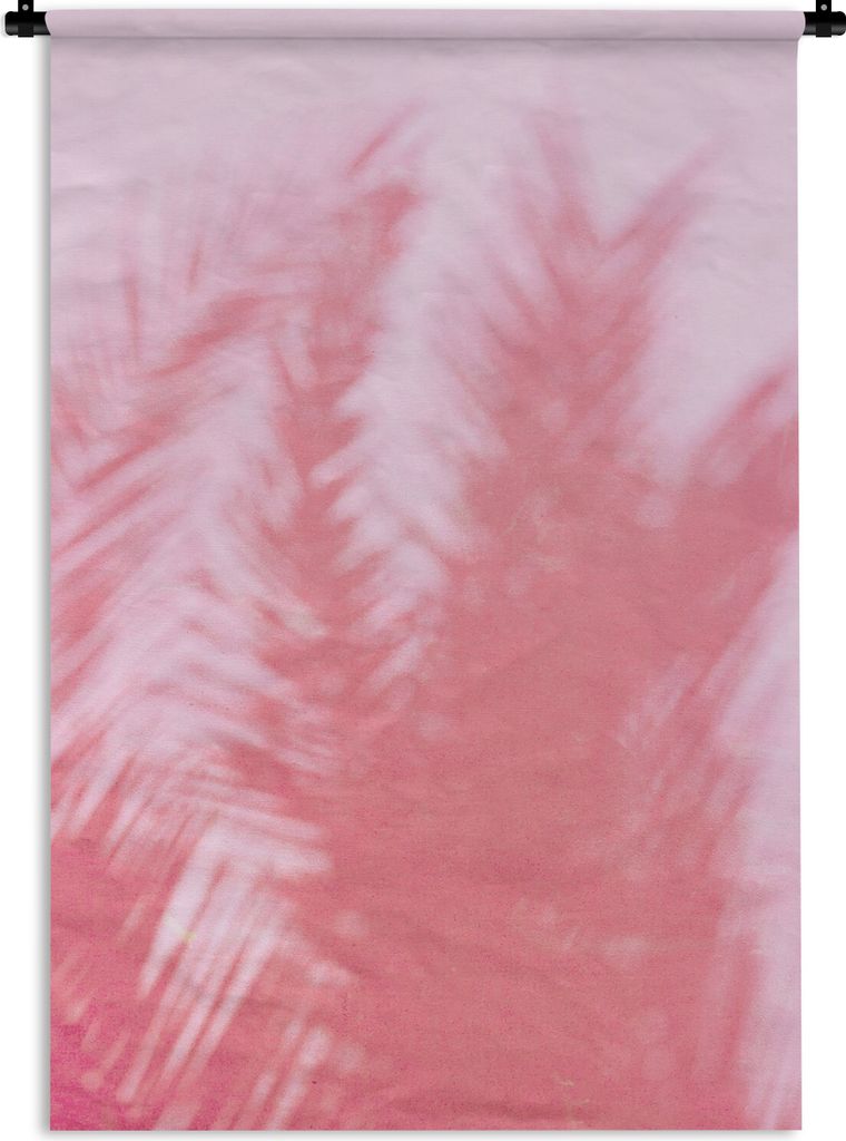 MuchoWow Wandteppich Wandbehang Pflanzen - Blätter - Rosa 120x180 cm Tapisserie Dekoration Wandtuch - Schlafzimmer - Dekorationen für das Haus