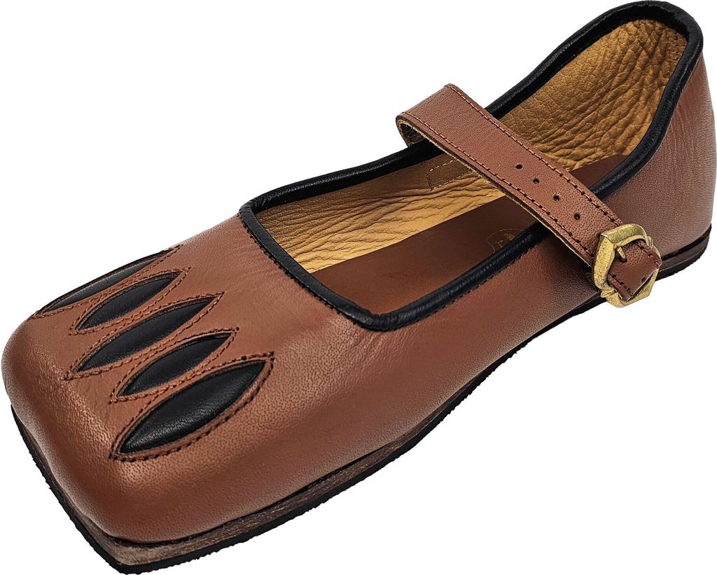 Kuhmaulschuhe / Renaissance Schuhe braun-schwarz "Caspar" Produktbild 