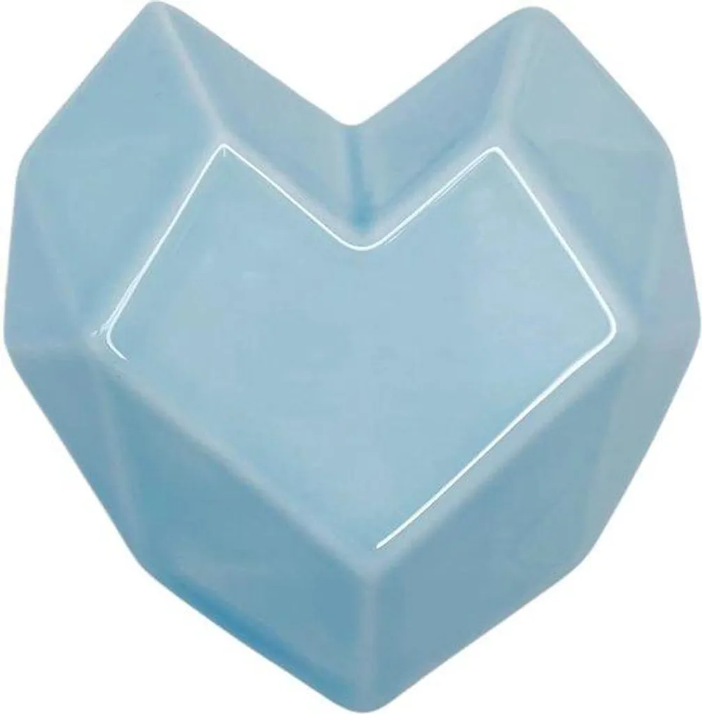 Porte-serviettes bleu en céramique émaillée forme cœur Modèle Sérénité