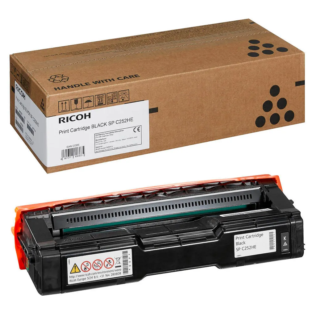 Cartouche de toner Ricoh SP C252HE noir pour impressions nettes et pro