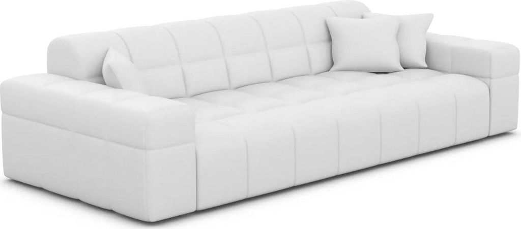 Kunstleder 3-Sitzer Couch Nivara Weiß