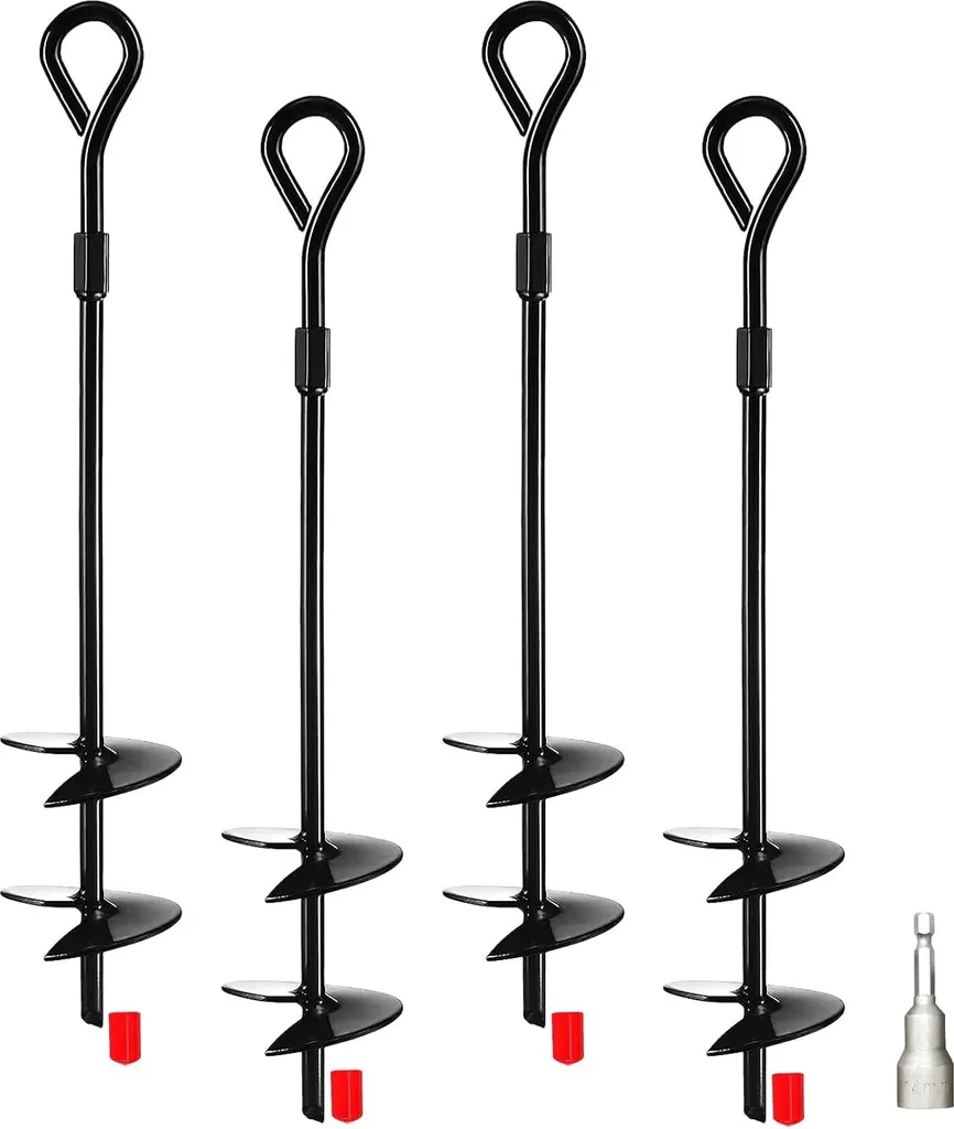 Ancrage de sol anti-vent 40 cm pour balançoire et tente double hélice