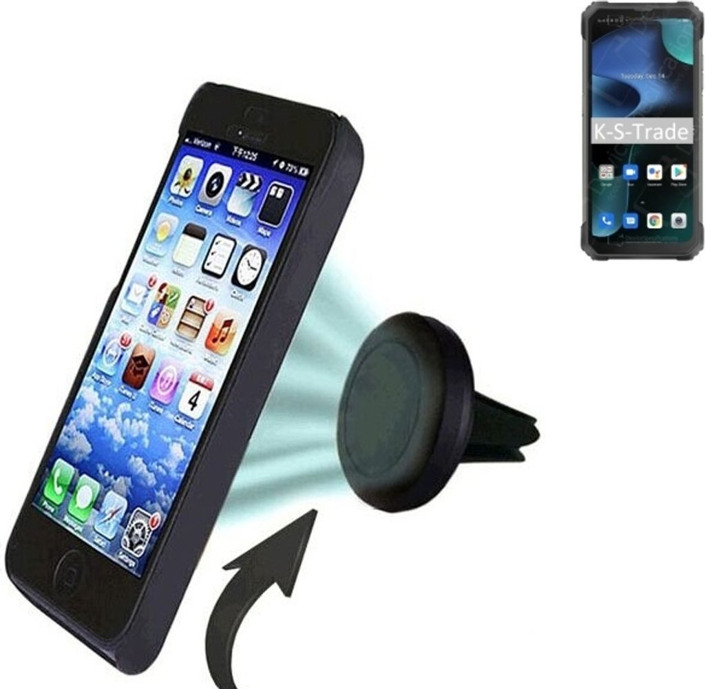 K-S-Trade Kompatibel mit Blackview BV8800 Auto Handy Halterung KFZ Halter Lüftungsgitterhalterung Air Vent mount Smartphone Halter