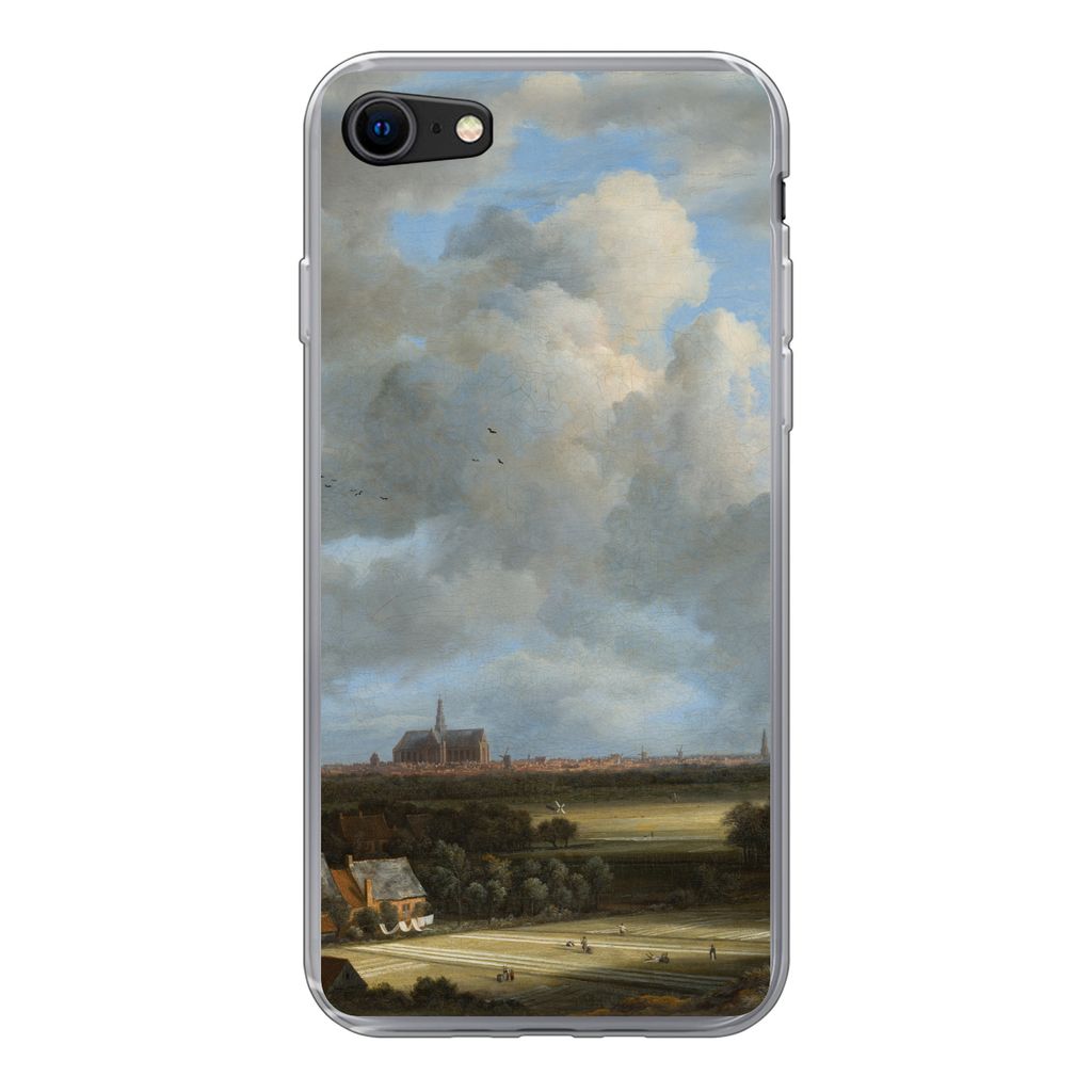 MuchoWow Handyhülle Schutzhülle Hülle für iPhone 7 Ansicht von Haarlem mit Tribüne - Gemälde von Jacob van Ruisdael Silikon Softcase Handy ...