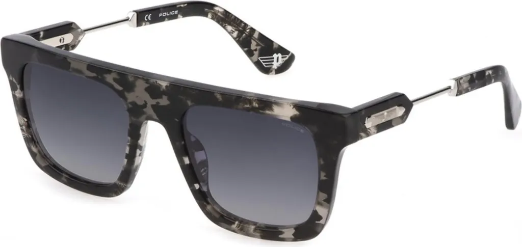 Lunettes Police SPLF71 contre l'éblouissement solaire monture bleue