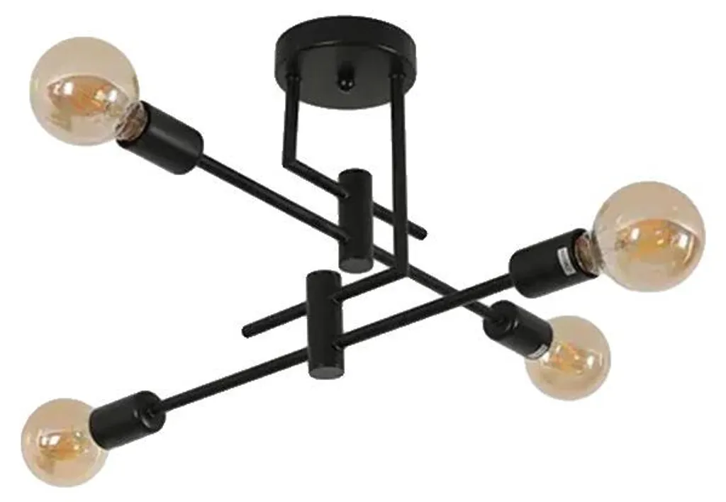 Luminaire de plafond style contemporain noir à 4 lampes pour le salon
