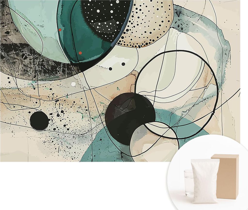 Fototapete - Wandbilder für Wohnzimmer - 104x70 cm - Dekorative Wandfolie - Modernes Design für Wanddekoration - Tapeten für Innenräume - Bunte...