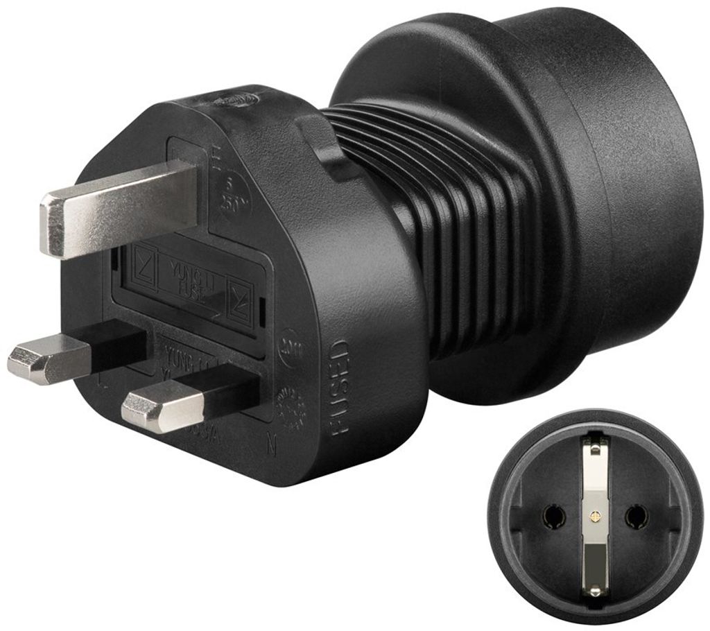 Goobay 95307 Adaptateur secteur, noir - Prise de terre Image du produit 