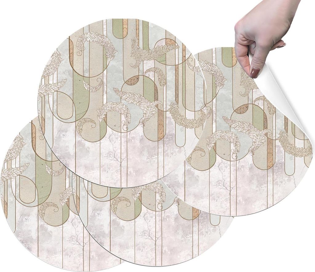 HUBDECO Art Deco Vinyl-Esstischmatten 4er-Set