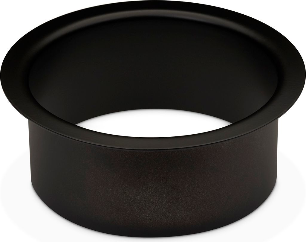 Müll Einwurfhülse Edelstahl matt schwarz lackiert Ø 180 mm Höhe 70 mm zum Einbau in Waschtisch oder Arbeitsplatten Abfalleinwurf-Ring