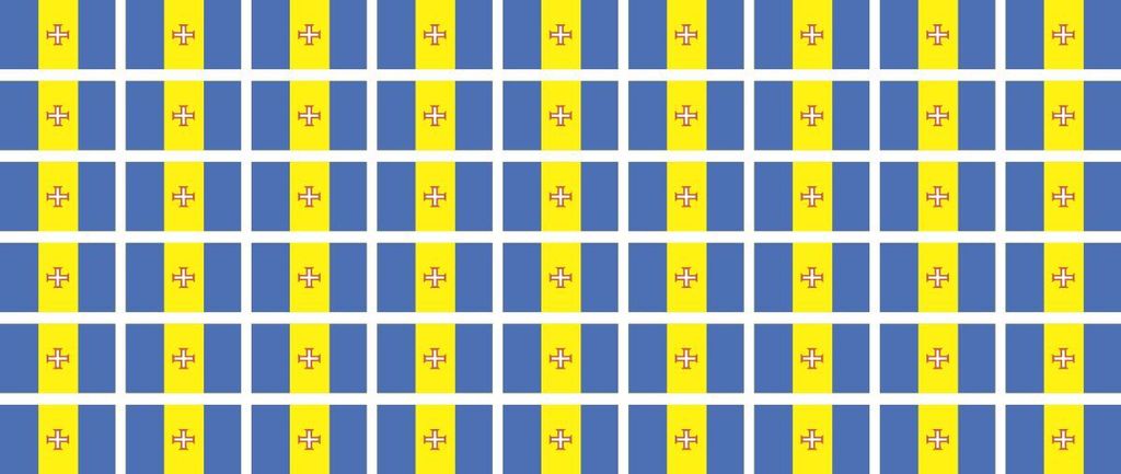 Mini Aufkleber Set - Pack glatt - 20x12mm - selbstklebender Sticker - Madeira - Flagge / Banner / Standarte fürs Auto, Büro, zu Hause und die Sch...