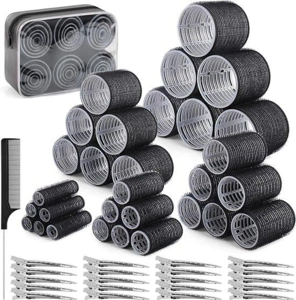 Bigoudis Velcro Auto-agrippants pour Volume Cheveux Mi-longs et Courts