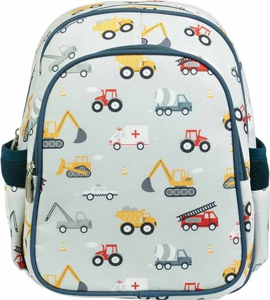 A Little Lovely Company A Little Lovely Company - Zaino / Kinderrucksack mit isolierter Fronttasche: Veicoli, Auto