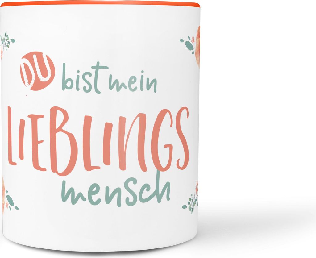 Geschenk-Tasse Du bist mein Lieblingsmensch Kaffeetasse Teetasse Keramiktasse MoonWorks orange unisize