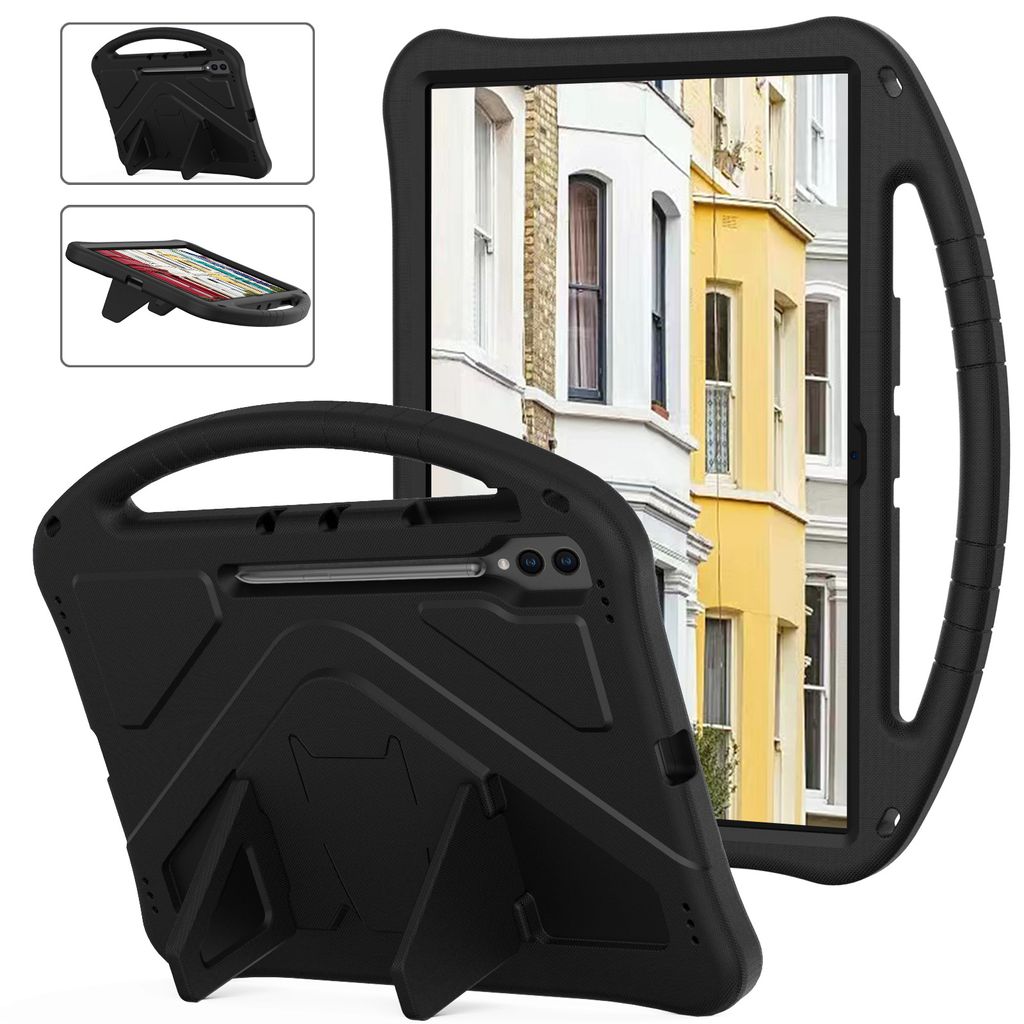 Kinder Hülle für Samsung Galaxy Tab S9 Ultra/S8 Ultra 14.6" Kids Case 2023/2022, Eva Leichte Stoßfeste Ständer, Kids Griff Schutzhülle Schwarz