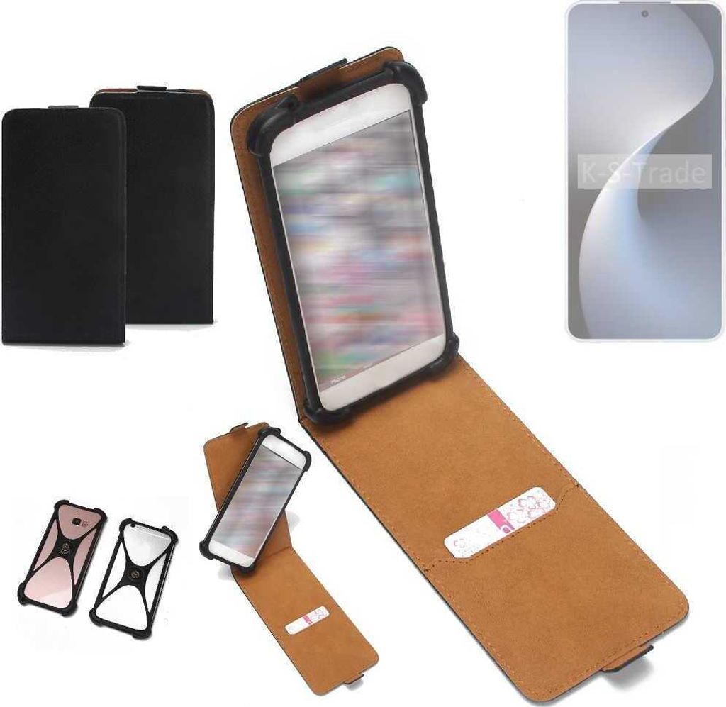 K-S-Trade Handyhülle Schutzhülle kompatibel mit Meizu 21 Note Hülle Case Cover Flip Style Bumper schwarz 1x