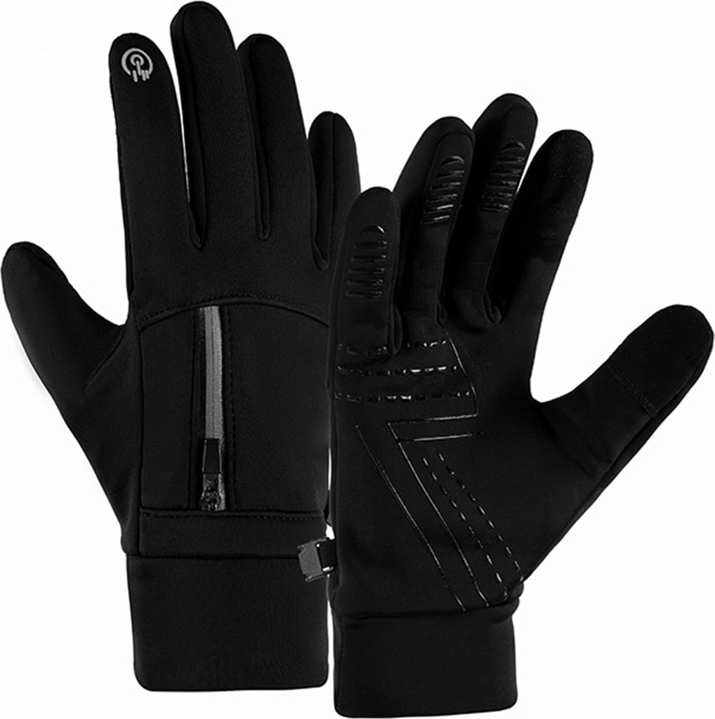 1 Paar Winter-Fahrradhandschuhe, winddicht, wasserdicht, Touchscreen, rutschfest, thermisch, für kaltes Wetter, Herren und Damen, Vollfinger-Motor...
