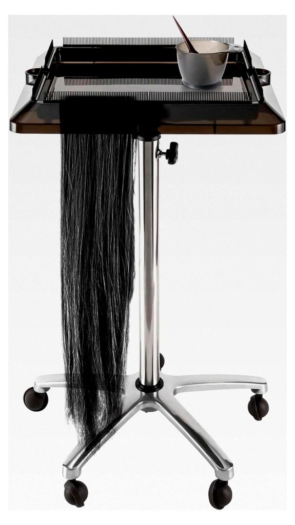 Rollwagen für Friseursalons, Werkzeugwagen für Haarverlängerungen, Salon-Tablettwagen mit 5 Rädern, höhenverstellbar von 70 bis 110 cm