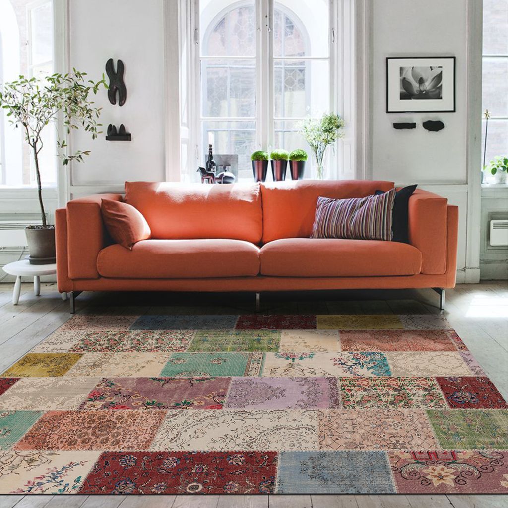 Afra Bedruckter Teppich Chenille-Druck Maschinell Hergestellt 80x150 cm, Teppich Wohnzimmer, Antibakteriell Antirutschunterlage Küchenteppich
