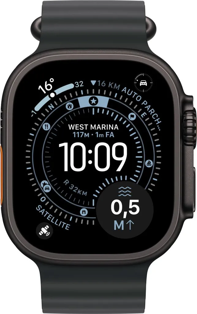 Apple Watch Cinturino Ocean 49mm Nero Titanio Nero | Elegante e Tough