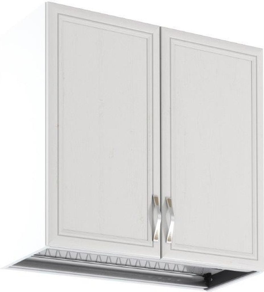 Hängeschrank 80 cm mit Geschirrtrockner Küchenschrank Küchenmöbel, Sycylia Weiß Creme G80C Weiß/Creme