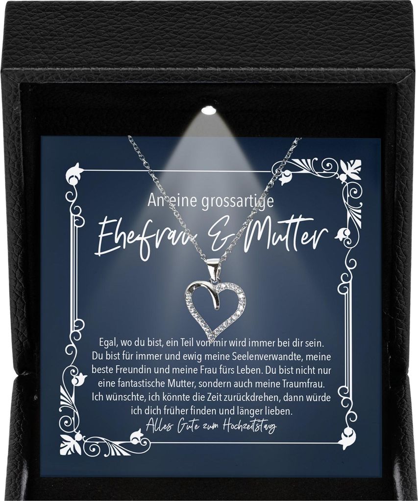 22Feels Hochzeitstag Geschenk Ehefrau Frauen Schmuck - Silber 925/000 Herz Halskette Damen - An Meinen Schatz - Romantisch Ich Liebe Dich Kette - K...