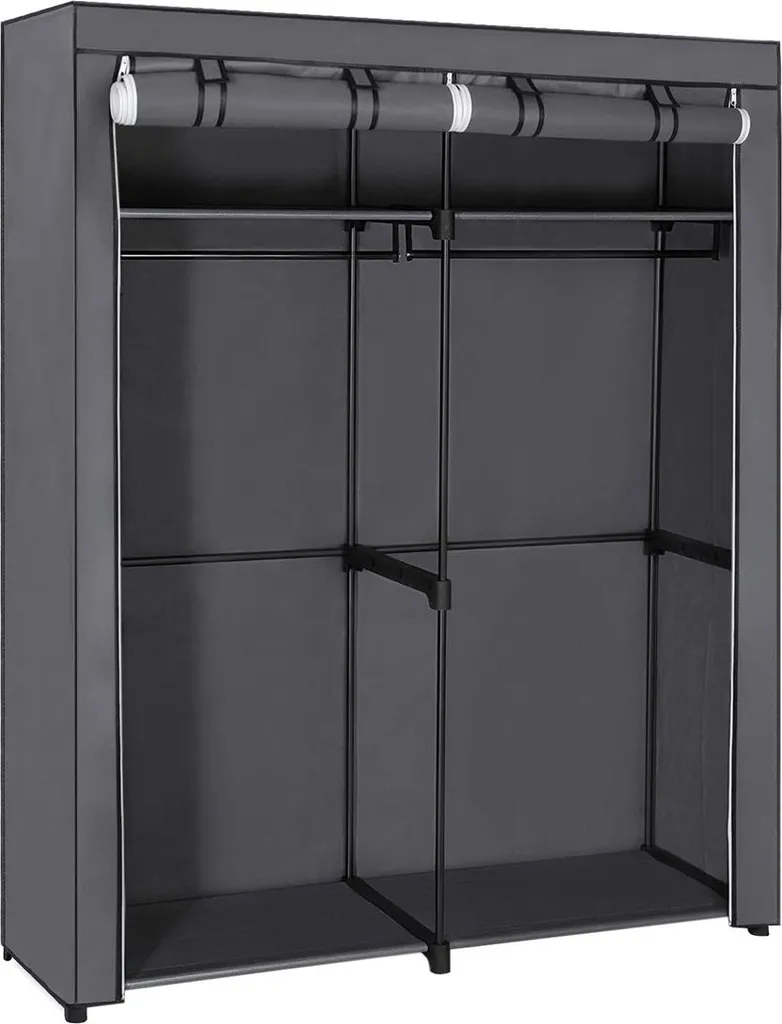 Armoire en tissu avec tringles à vêtements Modèle XL Gris Anthracite